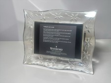Vintage Waterford Crystal 4x6 Frame Floral Star Flower Cut Wavy Edge Signed picture