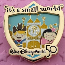 2021 WDW 50th Anniversary Attraction Crest Pin - IT'S A SMALL WORLD LE 2000 picture