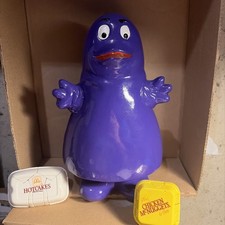 Vintage 1985 Grimace Ceramic Bank and 2 Happy Meal Toys picture