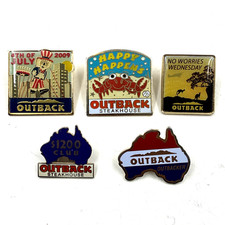 5x Lot Outback Steakhouse Pins Outbacker $1200 Worries July 4th Happy a310 picture
