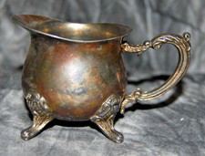 Vintage 1950s Davco Silver Ltd. Creamer Bowl Ornate Floral Handle Silver-plated picture