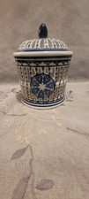 Vintage Blue & White Asian Style Jar w/lid picture