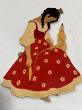 Heller Wooden Sleeping Beauty Wall Art Storybook Fairy Tale 1969 W Germany C picture