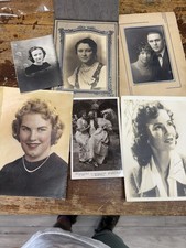 Set of 6 antique photos with beautiful Victorian flapper etc lady picture