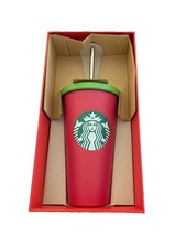 NEW IN BOX Starbucks 2014 Mermaid 16 oz Stainless Steel Cold Cup Tumbler Pink picture