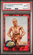 2022 Topps Chrome Sapphire Edition Star Wars See-Threepio /5 #98 PSA 10 picture