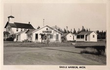 Street View Eagle Harbor MI Michigan #1 RPPC Photo Postcard COPY picture