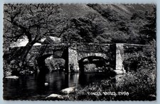 Dartmoor Devon England Postcard Fingle Bridge c1950's Vintage RPPC Photo picture
