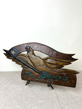 Vtg Carved Folk Art Wood Eagle Plaque Sign Don't Give Up Ship 21