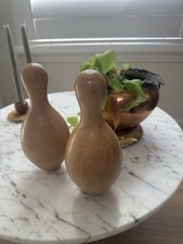 Duckpin Bowling Vintage Wooden Weighted 2 Home Decor picture