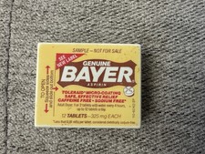 Vintage Empty Bayer Aspirin Box Plastic Container Exp Date 2/96 picture