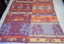 Vintage Likely BEACON Cotton Camp Blanket 50s Native American Southwestern 62x58 picture