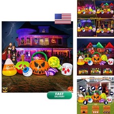 10 FT Halloween Inflatable Pumpkin Ghost Combo LED for Yard Garden picture