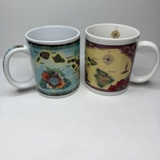 Set Of 2 ABC Stores Hawaiian Islands Map Ceramic Coffee Mug Cup 3.75