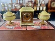 Beautiful Elliott Of London Clock Onyx Garniture  Serviced And Working In VGC picture