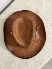 Vintage Mexican Leather Cowboy Hat 10 picture