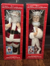 Pair Vintage Telco Original Motionettes Christmas Figures 24” Animated Works picture