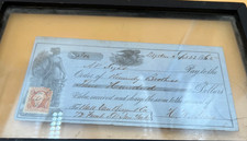 1865 Civil War $300 Sight Draft Check Revenue Stamp Framed Kennedy Brothers LOOK picture