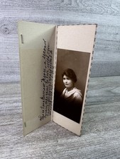 Antique Photo Portrait Young Woman Lena Burrow Moore Mounted Card 1910s picture