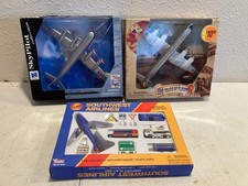 Lot of 3 Toy Airplane Sets SkyPilot United Boeing 377 Kidz Fun & Southwest picture