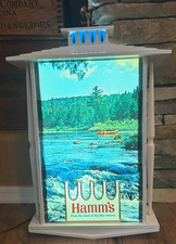 rare Hamm's Beer lighted pub sign canoe lake by Lakeside Plastics Minnesota NICE picture
