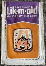 Vintage 1960's LIK-M-AID The Candy That Pours  Sealed  NOS  1 Cent Pack  RARE picture