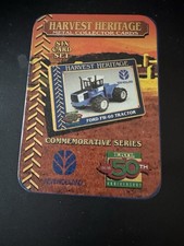 ‘95 ERTL 50th Anniver Harvest Heritage 6 Collector Cards In Tin New Holland NIOB picture