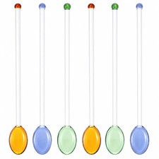 IMIKEYA 6Pcs Swizzle Stick Glass Cocktail Stirrers for Drink Transparent picture