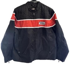 Vtg Women’s Harley Davidson Racing Jacket W1 (18-20) Very Stylish Black Orange picture
