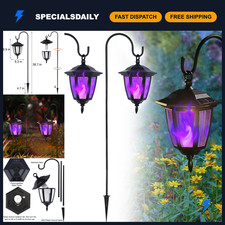 2 Pack Solar Flickering Flame Hanging Lights - Waterproof LED Lanterns for Garde picture