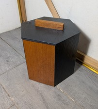 Vintage Harpswell House Mid Century Danish Modern Slate & Walnut Ice Bucket picture