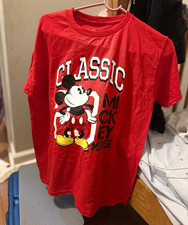 Disney Mickey Mouse Classic Graphic T-Shirt Youth L Red Disney Franchise picture