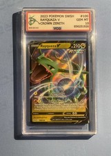 2023 Rayquaza V 100/159 Slab Pokemon SWSH Crown Zenith VCG 10 NO PSA BGS π§Έπ picture