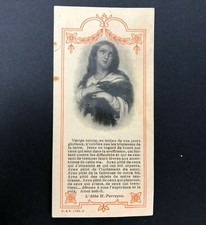 Vtg Antique Holy Prayer Card Holy Virgin Don't forget the Sorrows of the earth