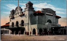 1914 Southern Pacific Depot San Francisco California Mission Style Postcard picture