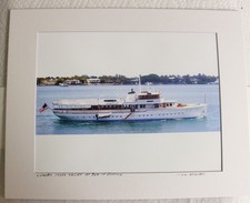 Luxury 1920’s Yacht at Sea in Florida-Original Signed Matted Color Digital Photo picture
