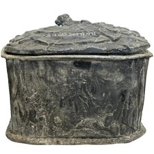 Early Victorian Small Lead Military Land Sea Victory Crimea War Tobacco Box picture