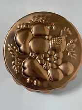 Vintage Copper Jello Cake Mold - Fruit with Hanging Tab picture