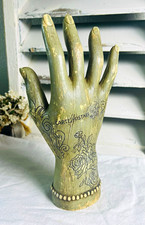 Vintage Style Wooden Mannequin Hand Jewelry Display, Floral