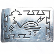 Frieda Santiago (Hopi, 1913-1989) big sterling silver belt buckle picture