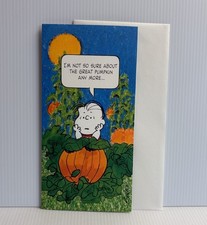 Vtg Peanuts Halloween Card Linus The Great Pumpkin 1952 UNUSED READ picture