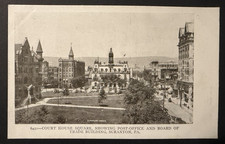 Court House Square Post Office Board of Trade Scranton Pa UB Postcard 1901-1907 picture
