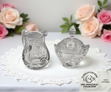 Lenox Clear Crystal Wedding Promises /Opal Innocence /Sugar & Creamer Set/Czech picture