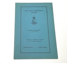 1942 WWII US Army Personnel System Adjutant General School 3rd Ed Booklet picture