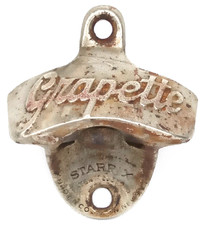 Brown Mfg Co Starr X Grapette Bottle Opener Cast Iron Made In USA Antique 1940s picture