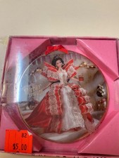Enesco  Happy Holiday Barbie 1997  Porcelain Christmas Ornament picture