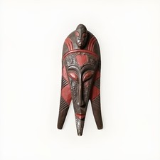 Large Handcrafted Ghana African Tribal Wood Wall Mask 20” Hand Carved Folk Art picture