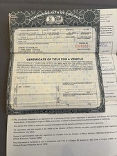 Genuine Original 1970 Chevrolet Impala Sport 4 Door VA Car Title 164390D picture