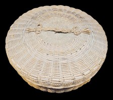 Antique Rare Native American Passamaquoddy Braided Sweetgrass Sewing Basket  picture