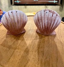 American Atelier Stoneware Seashell Salt & Pepper Shakers Collectible picture